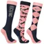 HyCONIC 3 Pack Tall Junior Pattern Riding Socks - Navy/Rose