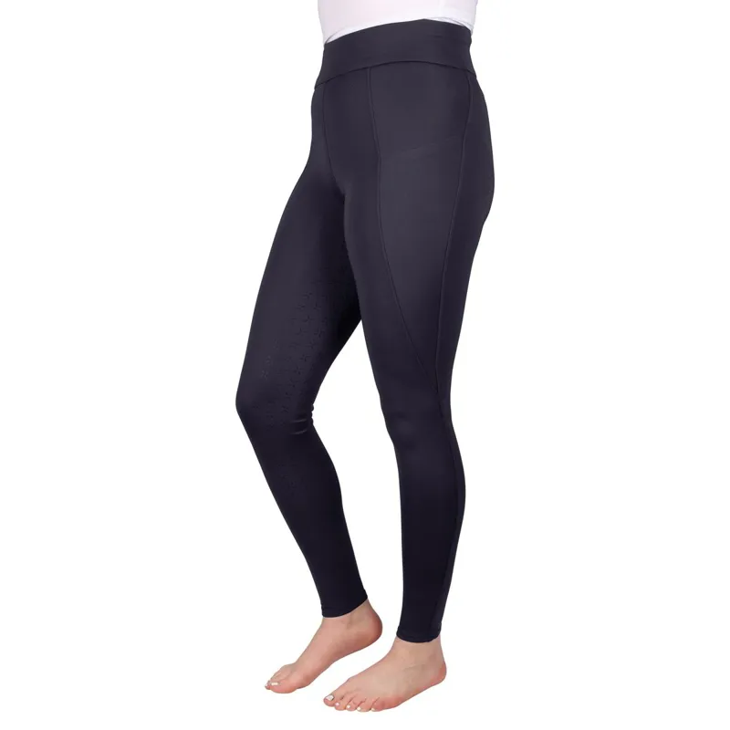 Hy Equestrian Melton Flex Full Grip Women's Riding Tights - Dark Navy-1