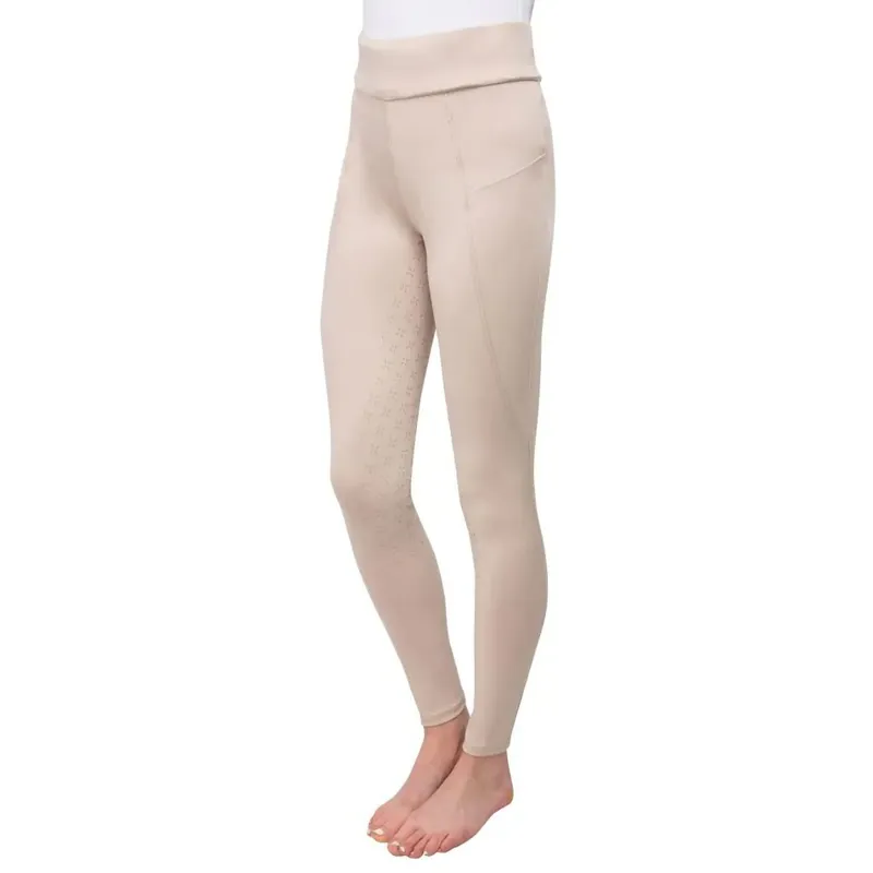 Hy Equestrian Melton Full Grip Junior Riding Tights - Beige