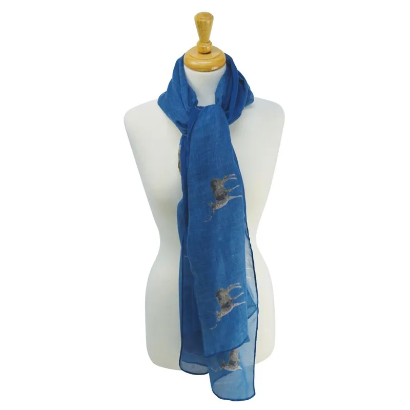 HyFASHION Printed Scarf - Stag/Ocean Blue-1