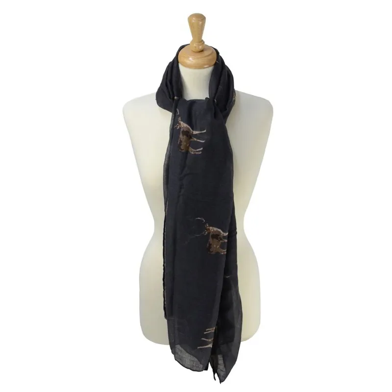 HyFASHION Printed Scarf - Stag/Quicksilver Grey-1