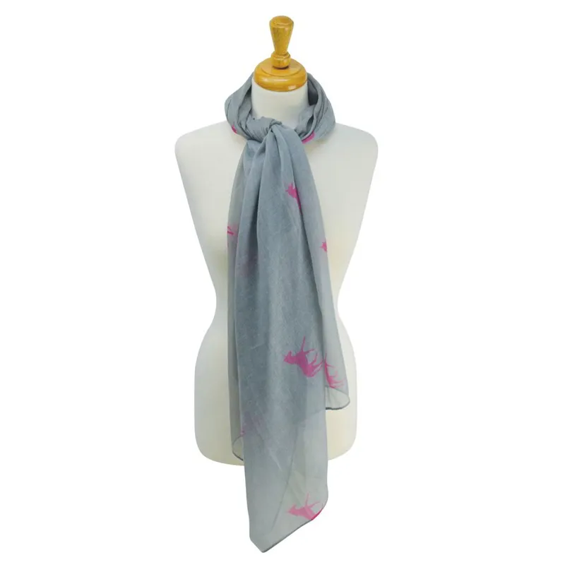 HyFASHION Printed Scarf - Unicorn/Grey/Pink-1