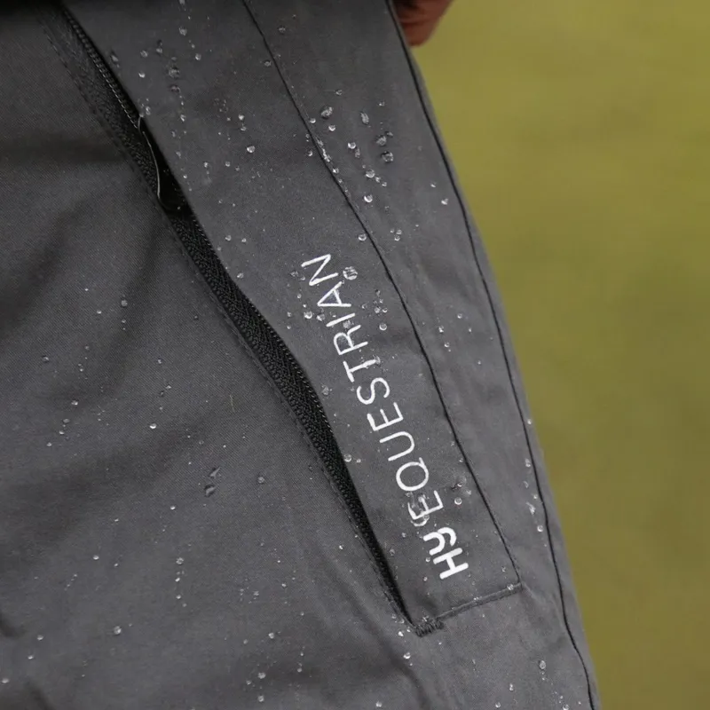 Hy Equestrian Waterproof Reflective Unisex Overpants - Black-2