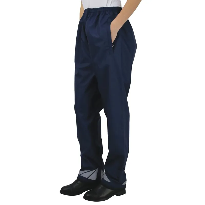 Hy Equestrian Waterproof Pull-On Unisex Rain Pants - Navy