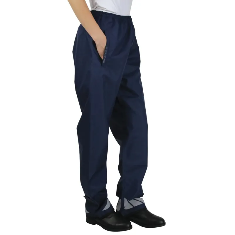 Hy Equestrian Waterproof Pull-On Unisex Rain Pants - Navy-1