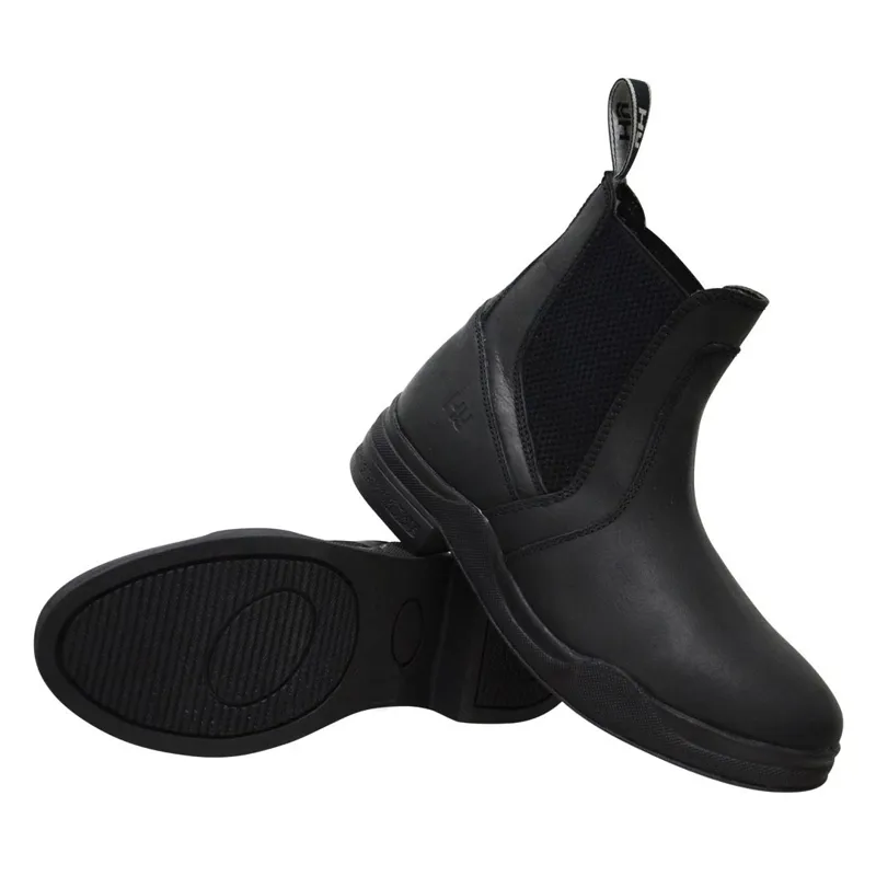 Hy Equestrian Wax Leather Adults Paddock Boots - Black