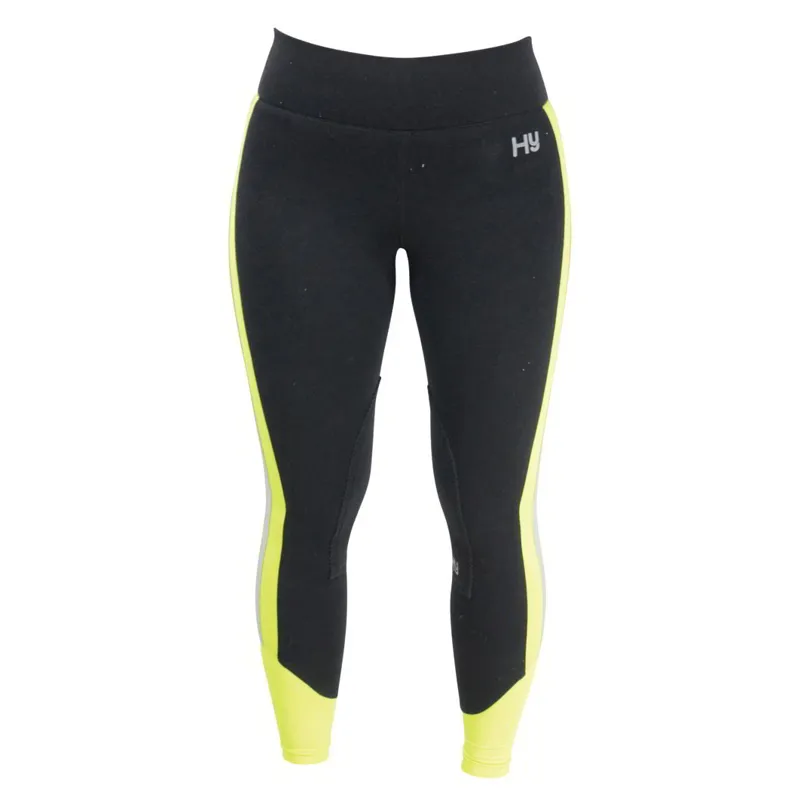 HyVIZ Reflector Knee Patch Ladies Breeches - Yellow/Black-1