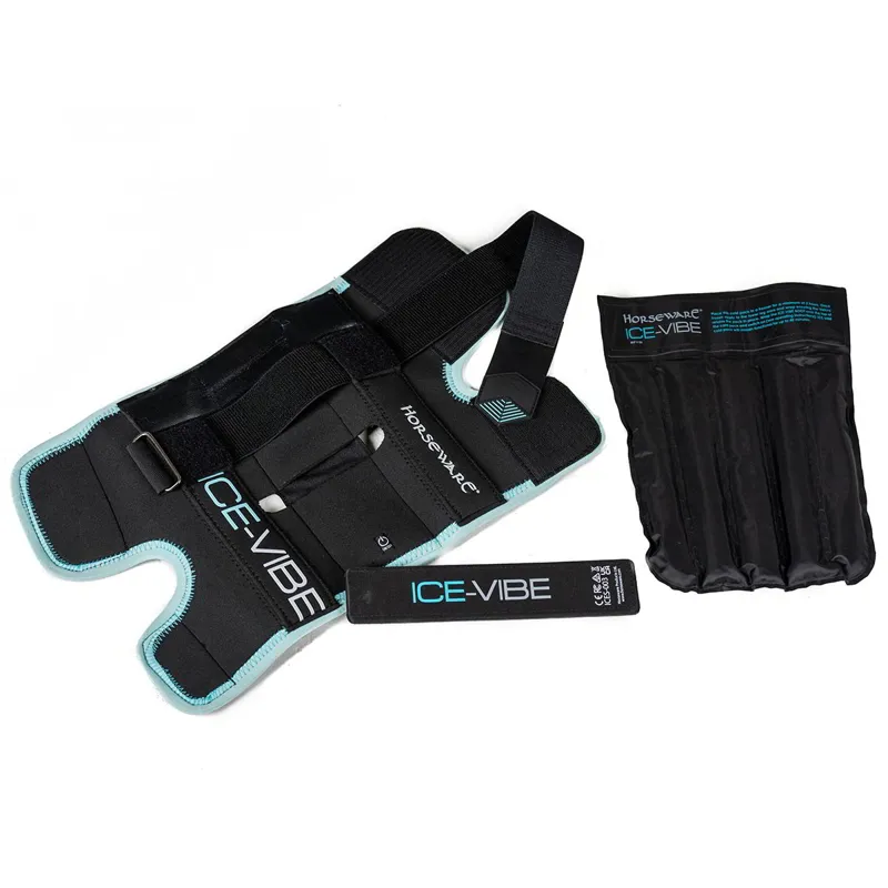 Horseware Ice-Vibe Knee Wraps - Black/Aqua-1