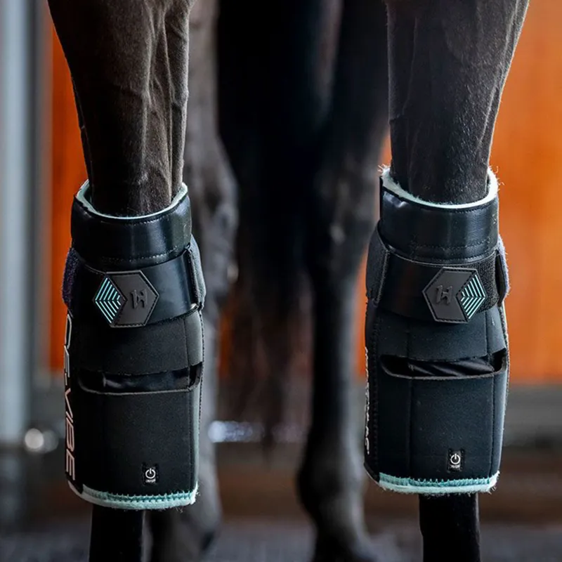 Horseware Ice-Vibe Knee Wraps - Black/Aqua-6
