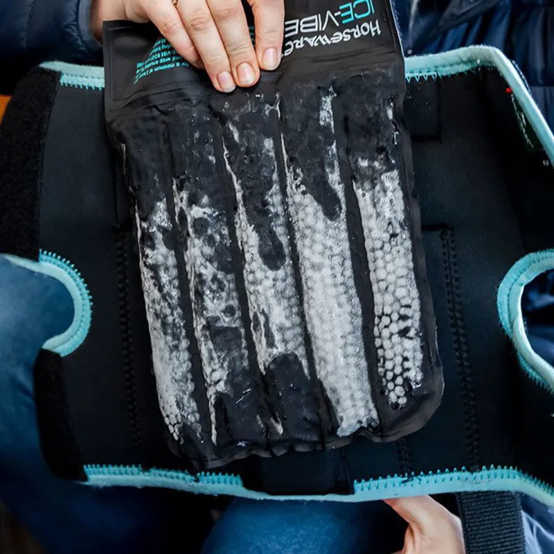 Horseware Ice-Vibe Knee Wraps - Black/Aqua-5