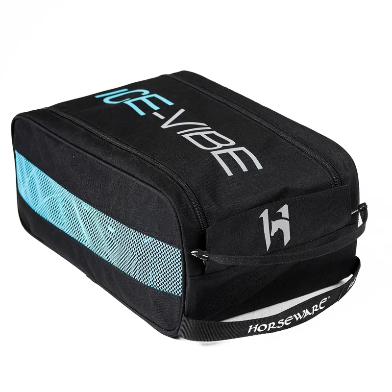 Horseware Ice-Vibe Leg Wraps - Black/Aqua-4