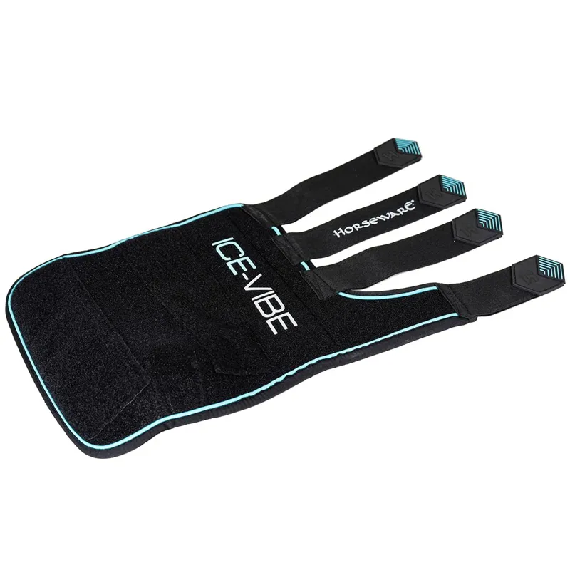 Horseware Ice-Vibe Leg Wraps - Black/Aqua-3