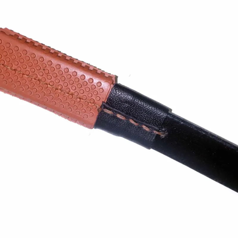 Dever Classic Arab Race Rubber Grip Reins - Brown/Orange-2