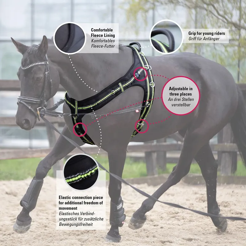 Imperial Riding Nova Lunging Surcingle - Black/Reflective-1