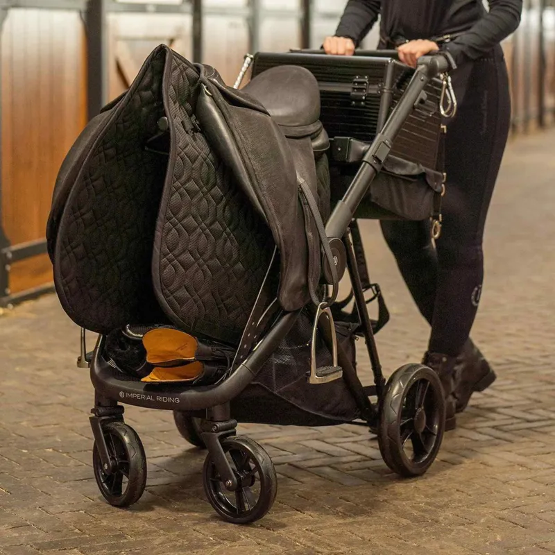 Imperial Riding Saddle Caddy Tack Cart - Black-2