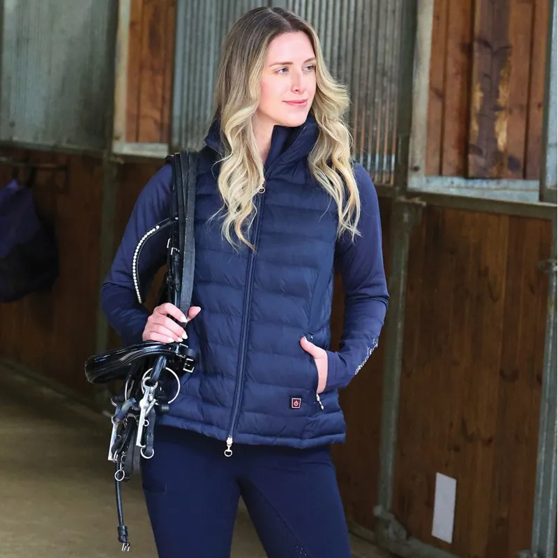 Equetech Inferno Ladies Padded Heated Vest - Navy-4