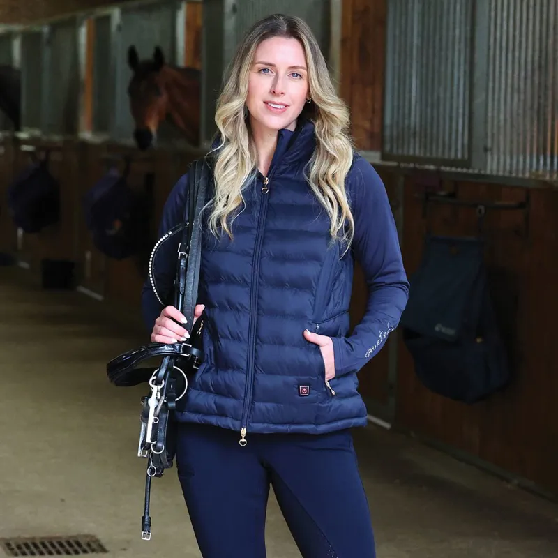 Equetech Inferno Ladies Padded Heated Vest - Navy-5