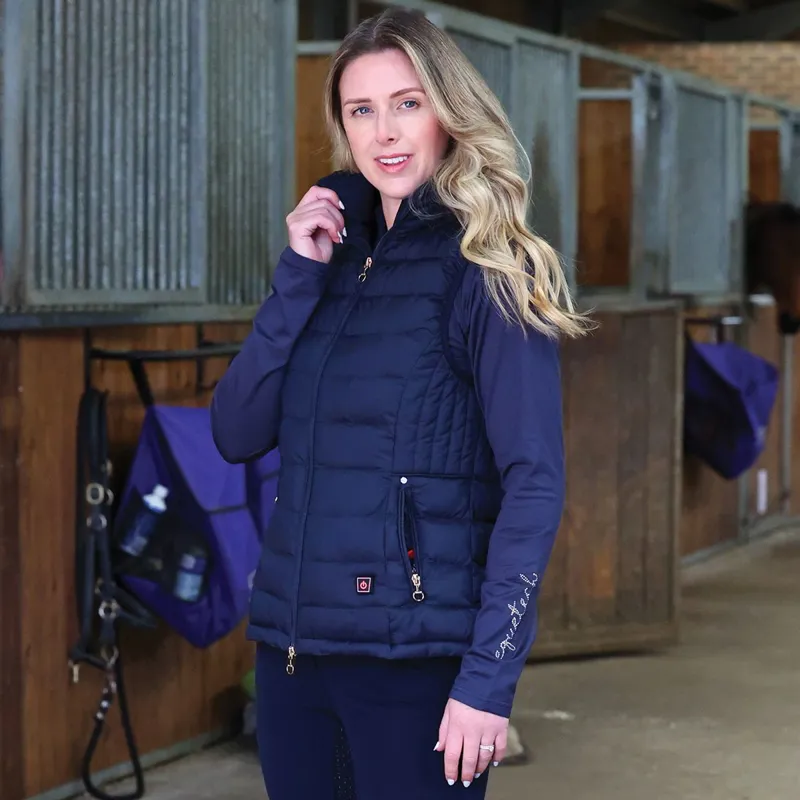 Equetech Inferno Ladies Padded Heated Vest - Navy-6