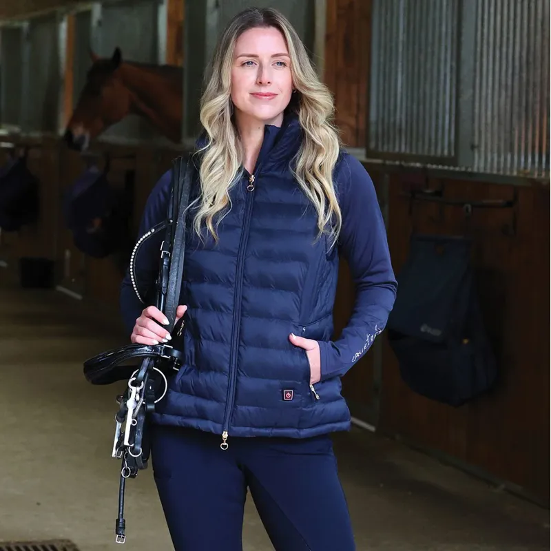 Equetech Inferno Ladies Padded Heated Vest - Navy-7