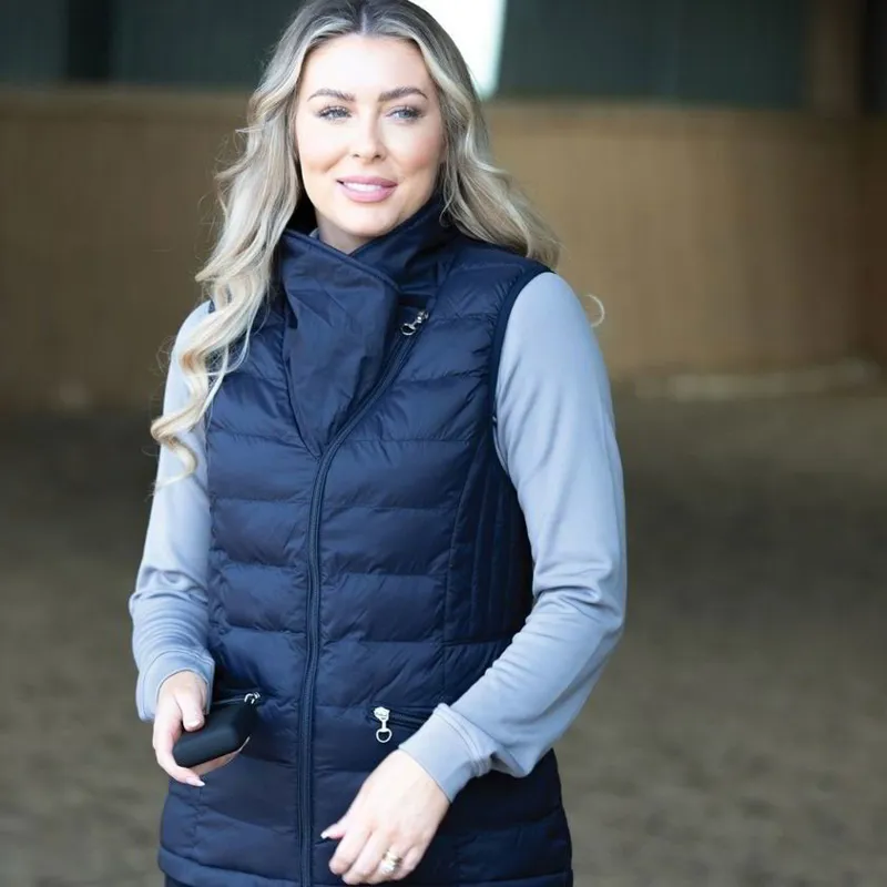 Equetech Inferno Asymmetrical Womens Heated Vest - Navy-2