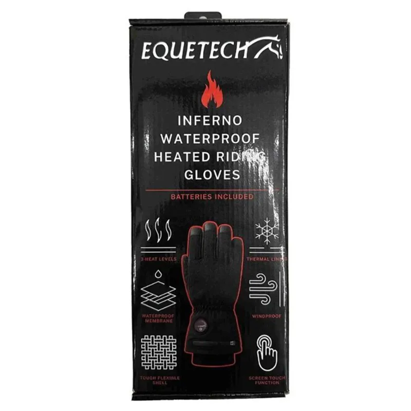 Equetech Inferno Waterproof Heated Riding Gloves - Black-4