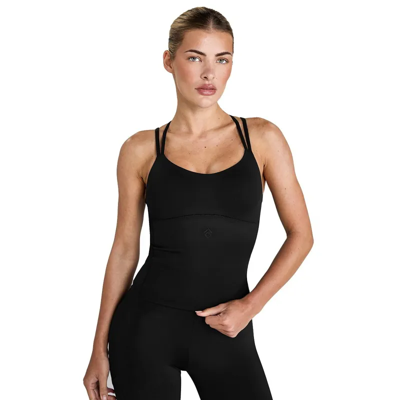 Aztec Diamond Bra Insert Women's Tank Top - Black