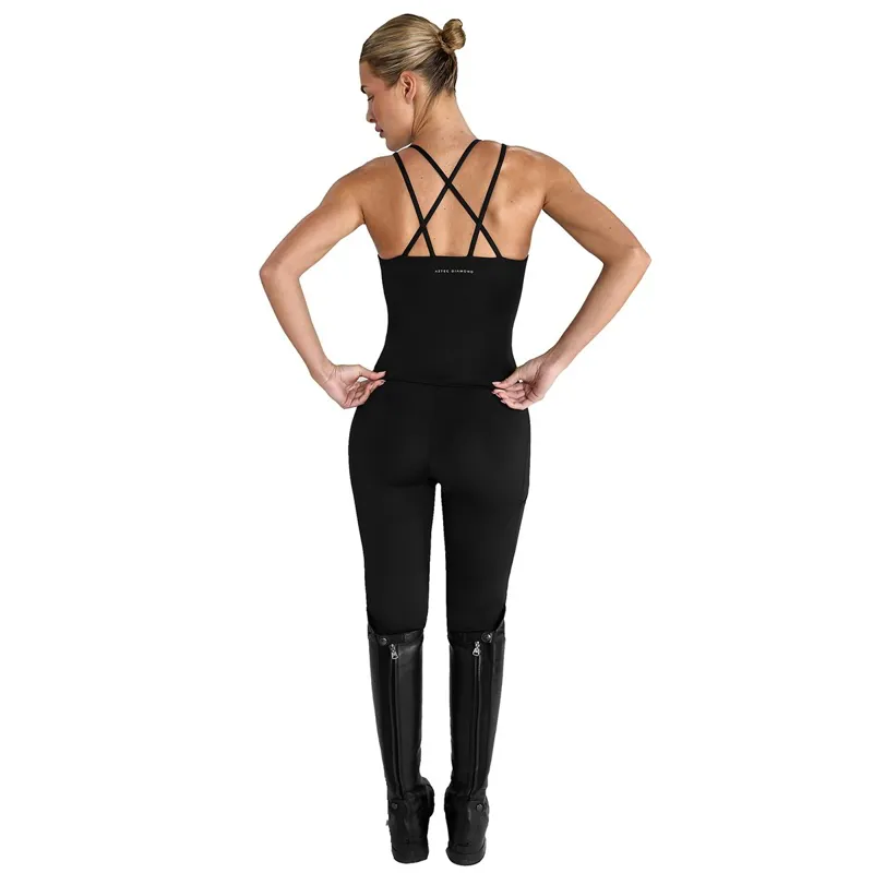 Aztec Diamond Bra Insert Women's Tank Top - Black-6