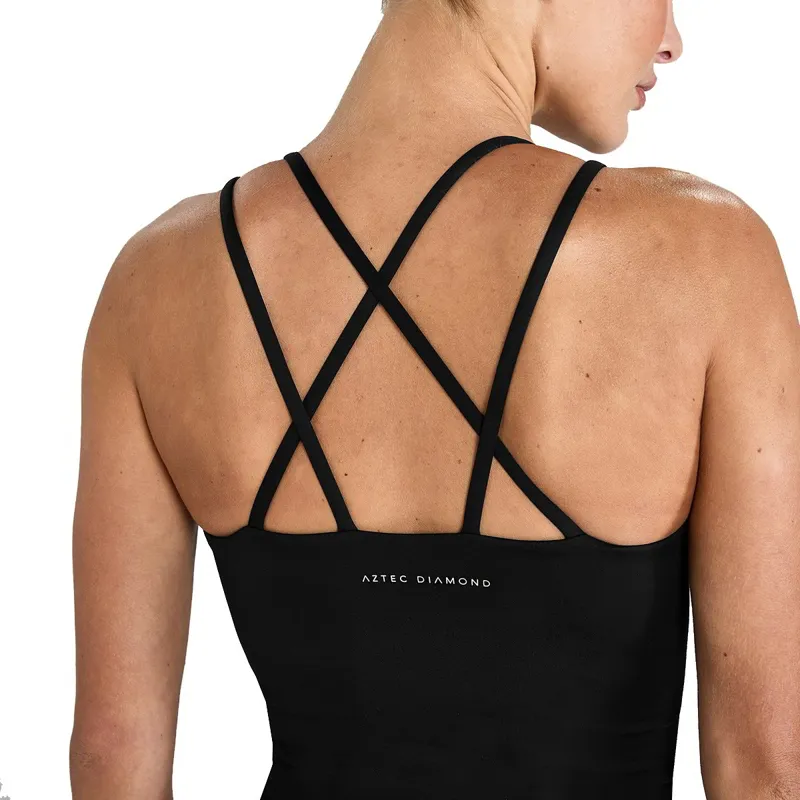 Aztec Diamond Bra Insert Women's Tank Top - Black-5