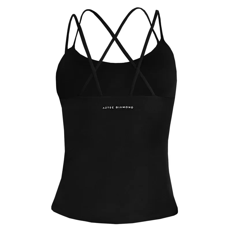 Aztec Diamond Bra Insert Women's Tank Top - Black-1