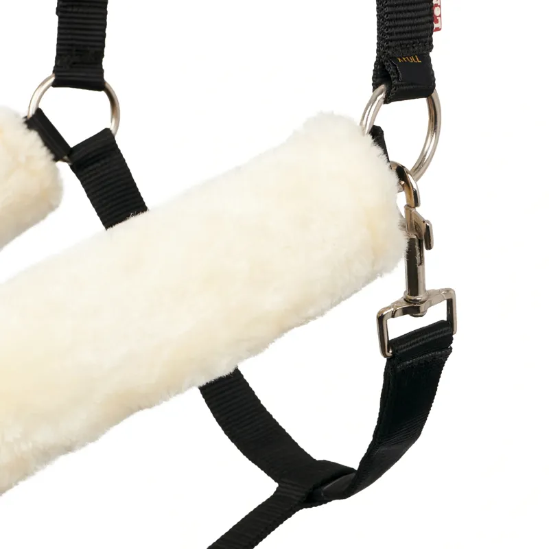 LeMieux Comfort Fleece Halter - Black/Natural-3