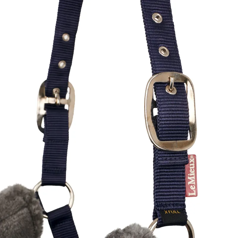 LeMieux Comfort Fleece Halter - Navy/Grey-4