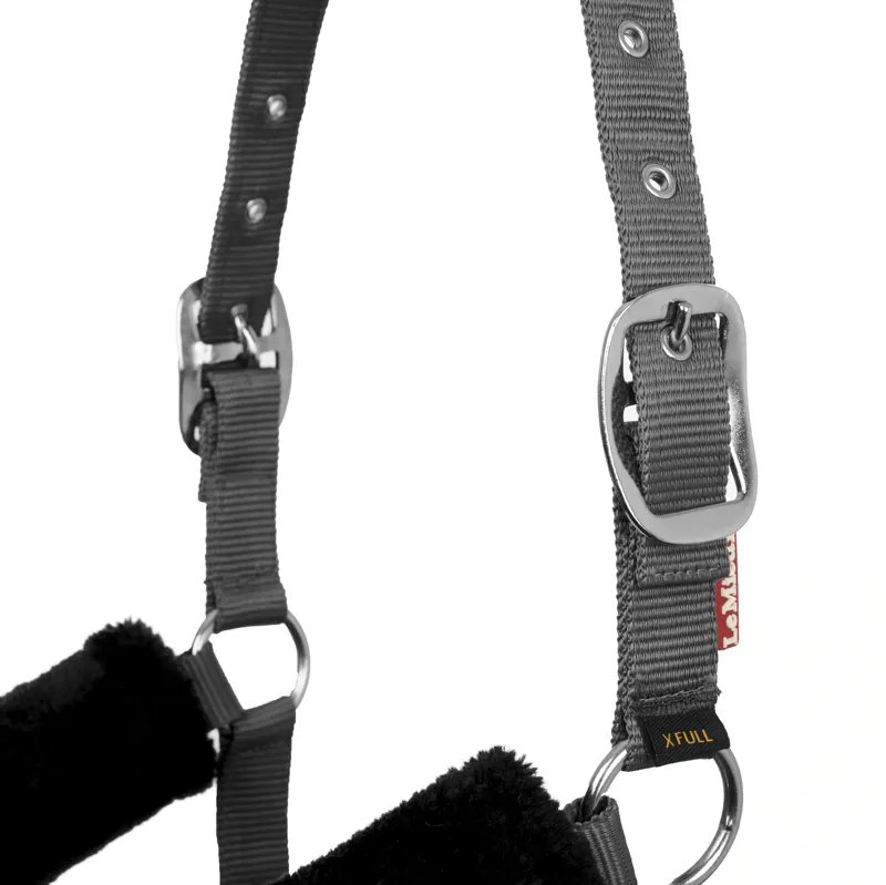LeMieux Comfort Fleece Halter - Black/Grey-3