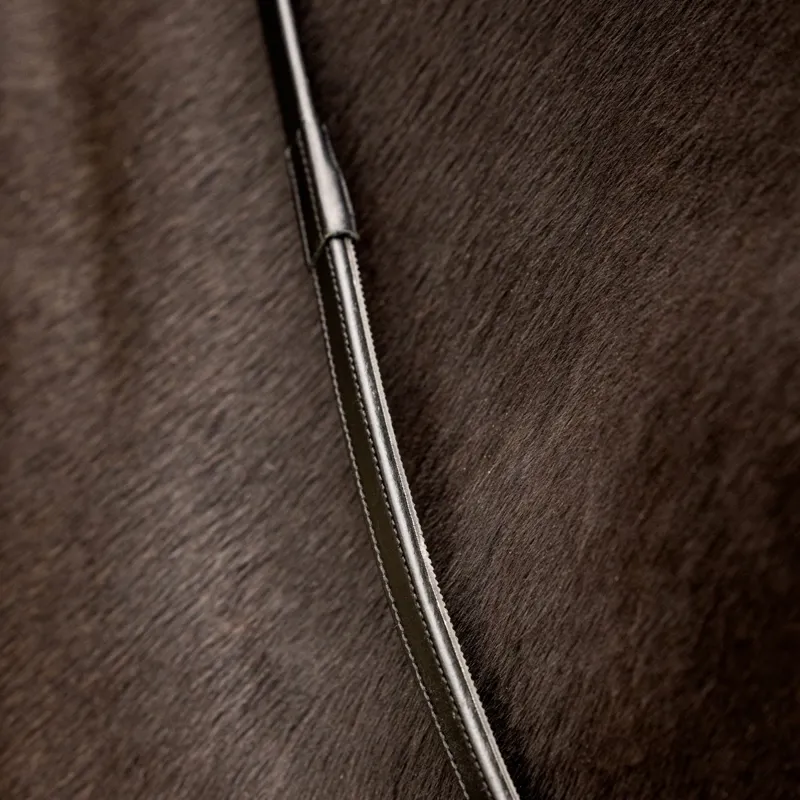 LeMieux Rubber Half Lined Reins - Black/Silver-1