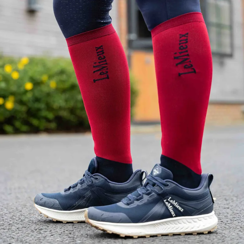 LeMieux Competition Junior Tall Riding Socks 2 Pack - Chili-1