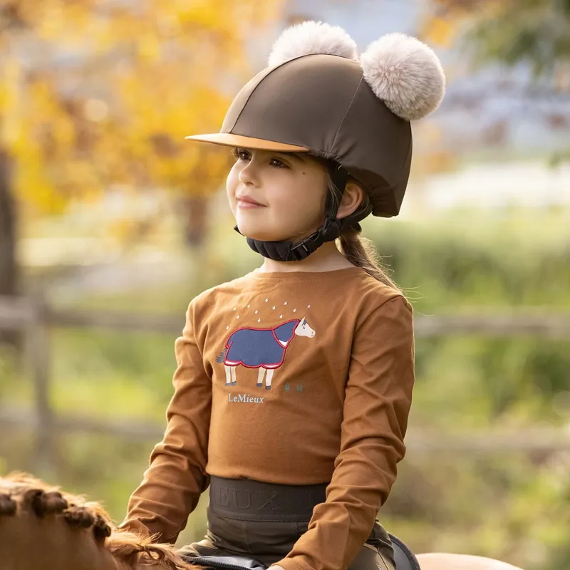 LeMieux Mini Junior Double Pom Helmet Cover - Alpine-6