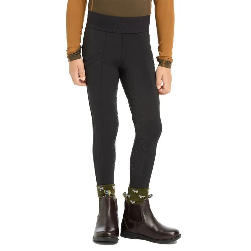 LeMieux Mini Junior Pull On Full Grip Riding Tights - Black