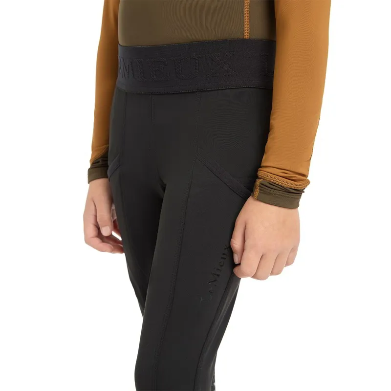 LeMieux Mini Junior Pull On Full Grip Riding Tights - Black-3
