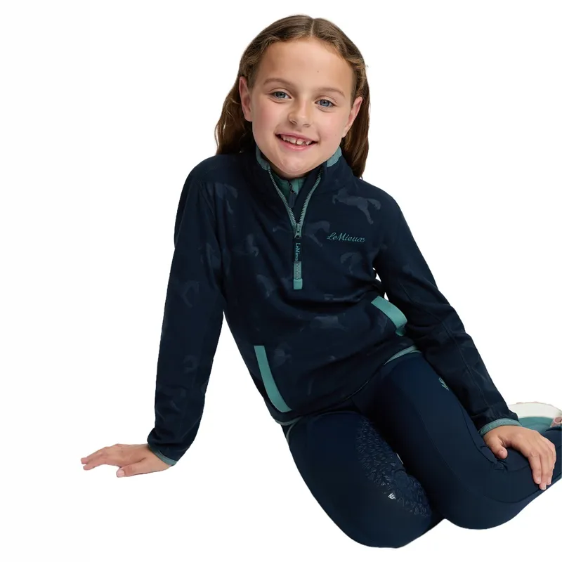 LeMieux Mini Maggie Junior Fleece Pullover - Navy/Heart-3