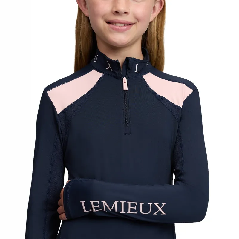 LeMieux Youth Mia Mesh Long Sleeve Base Layer - Navy-4