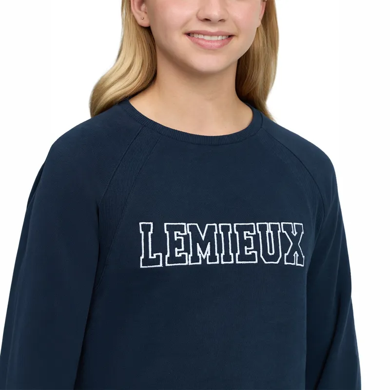 LeMieux Young Rider Shay Varsity Crew Sweatshirt - Navy-3
