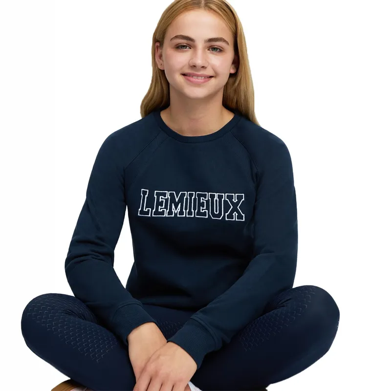LeMieux Young Rider Shay Varsity Crew Sweatshirt - Navy-5