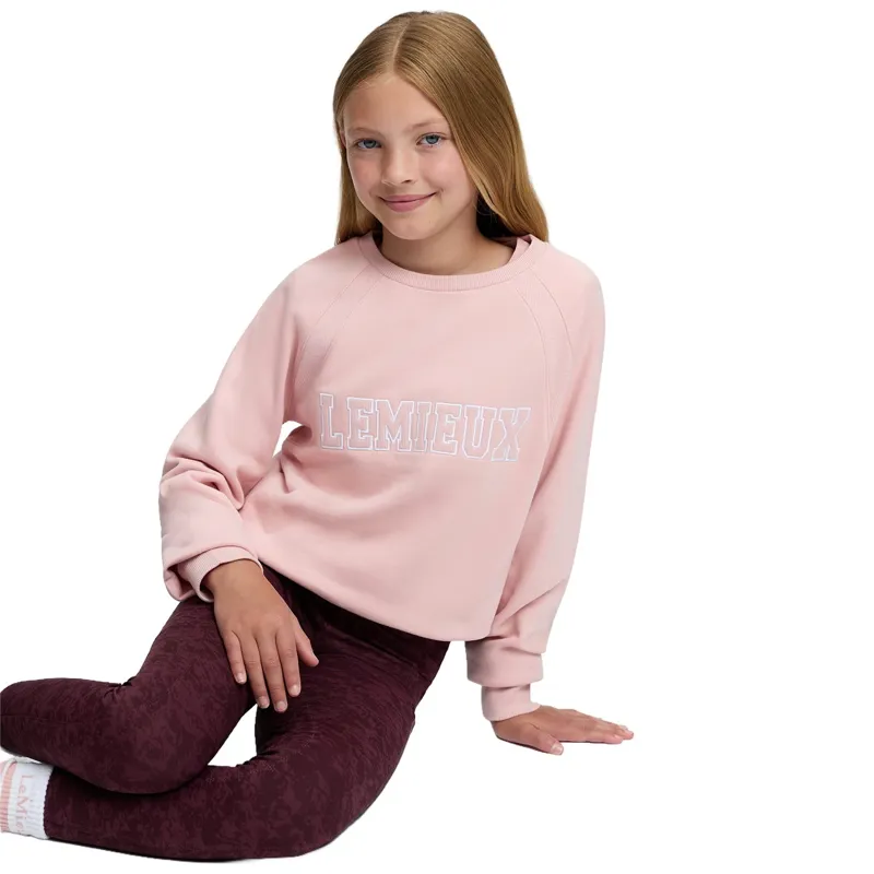 LeMieux Young Rider Shay Varsity Crew Sweater - Petal-6
