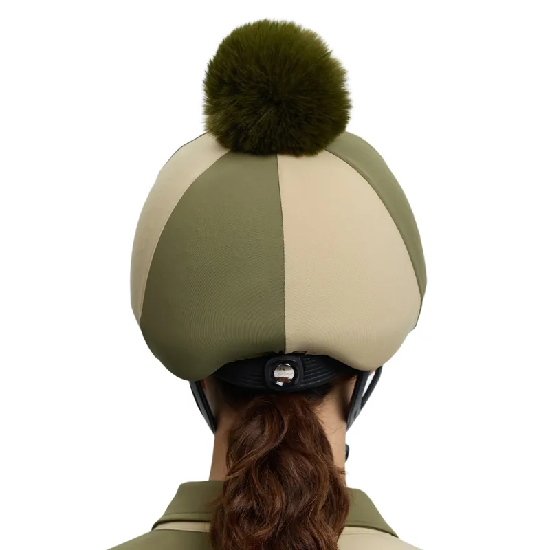 LeMieux Harlequin Helmet Cover - Willow/Pear-5