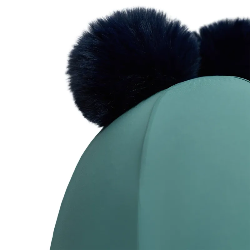 LeMieux Mini Double Pom Helmet Cover-Navy/Aloe-6