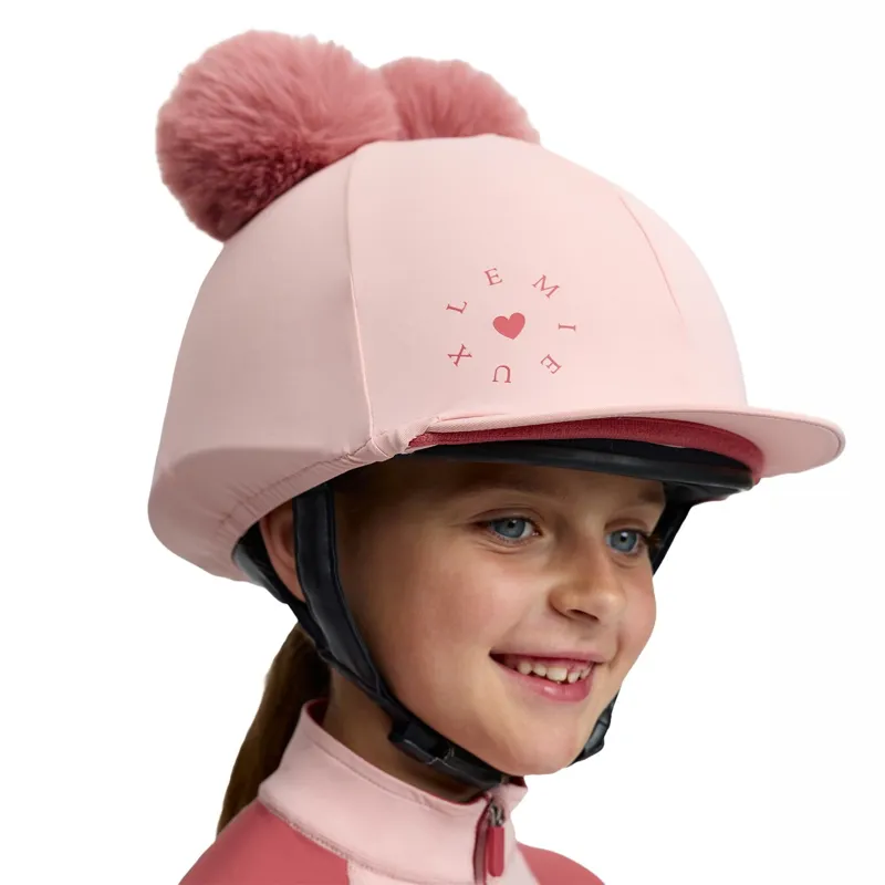 LeMieux Mini Double Pom Helmet Cover - Petal-1