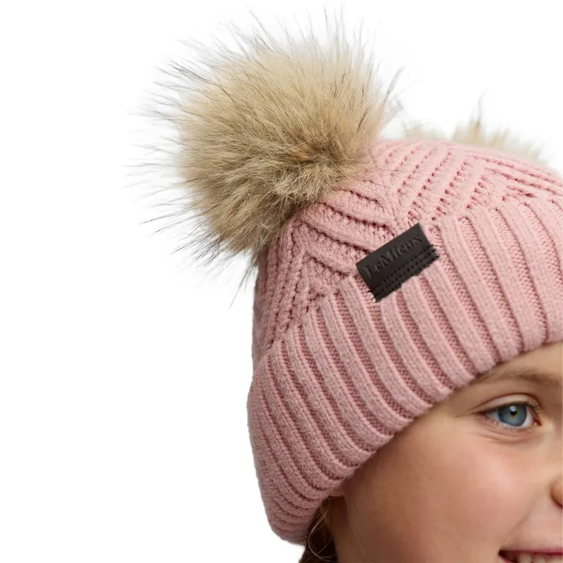 LeMieux Mini Double Pom Beanie - Petal-5