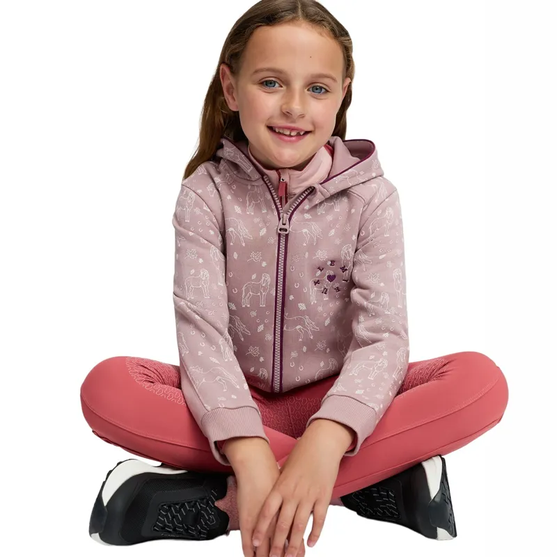 LeMieux Mini Charlie Zip Front Junior Hoodie - Wild Rose-3