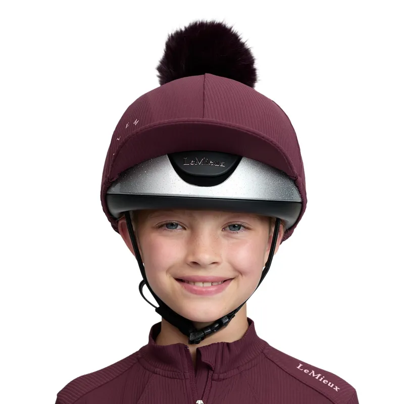 LeMieux Ribbed Helmet Cover - Bramble
