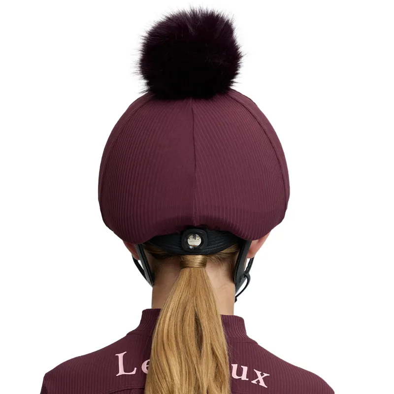 LeMieux Ribbed Helmet Cover - Bramble-1