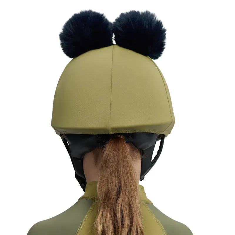 LeMieux Mini Double Pom Helmet Cover - Gooseberry-2